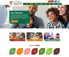 Photo of Center for Youth & Family Solutions' home page design.