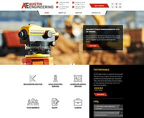 Photo of Austin Engineering's home page design.