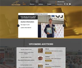 Photo of Kyle Kelso Auctioneer's home page design.