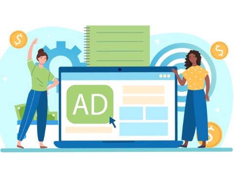 An illustration of clickable ads on a website page, part of an effective Search Engine Marketing strategy